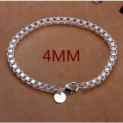 5pcs Fashion 925 Silver Bracelet Women Jewelry Bracelets Classic Men Free Antiallergic Hollow Cube Shape Bracelet High Quality