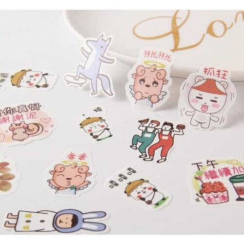 Cartoon Animal Sticker Pack Mini Lamb Diary Decoration Kawaii Stickers for Journaling Photo Album Korea Stationery