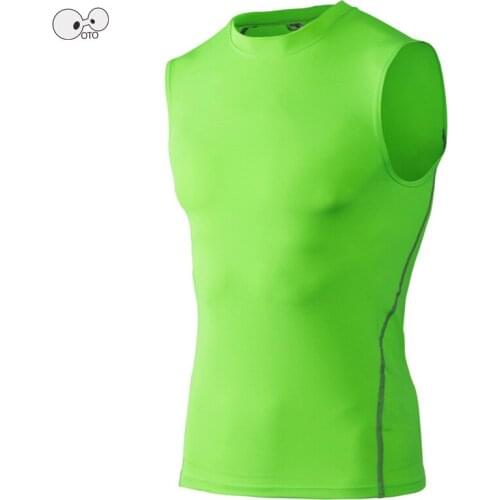 New Quick Dry Mens Compression Tank Tops Tight Workout Base Layer Fitness Excercise Vest Sleeveless Running Bodybuilding Shirts