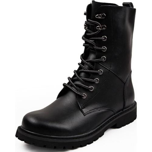 New Mens Leather Boots Casual Ankle Boot Safety Work Shoes