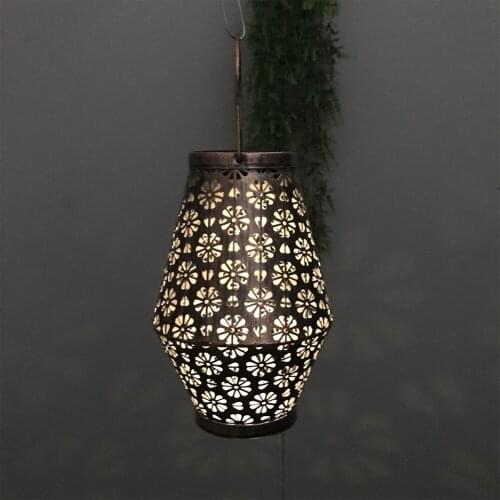 Solar Lights Hollow Lantern Projection Lights garden decoration outdoor Hanging Ceiling Lamp Courtyard Ornament Atmosphere Lamp
