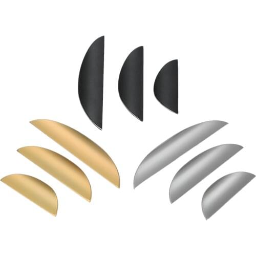 Modern Leaf Blade Pull Vane Handle Minimalist Knob Antique Brass Black Silver 32/64/96mm Decorative Cupboard Drawer Door screw