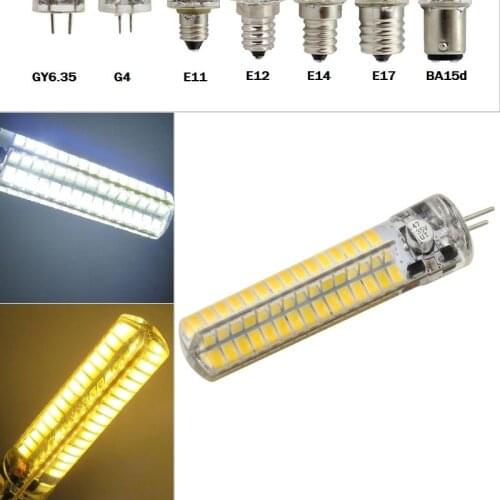 SMD Super bright silicone LED light Dimmable 5730 BA15D/E11/E12/E14/E17/G4/GY6.35 Corn lamp 12-24V 120LEDs Led bulb