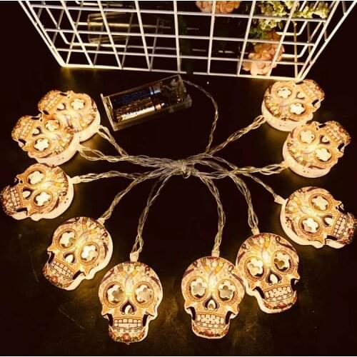 Halloween String Lights Skull Battery Box Holiday Decoration Ghost Festival Home Party Supplies