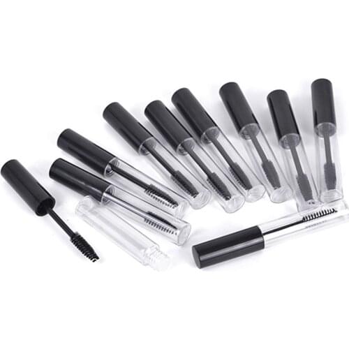 10Pcs Black Empty 10ml Mascara Tube With Eyelash Bottles Cosmetic Container Bottle Eyelash Refillable Mascara Makeup Container