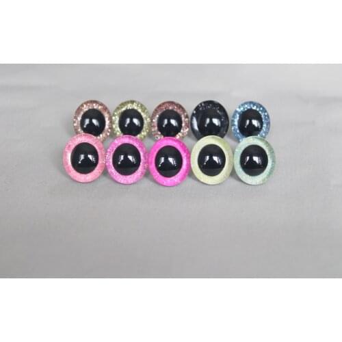 Y10 New items 9-12-14-16-18-20-24-30-35mm 3D glitter Candy color toy eyes for woolen diy plush doll color option--1000pcs