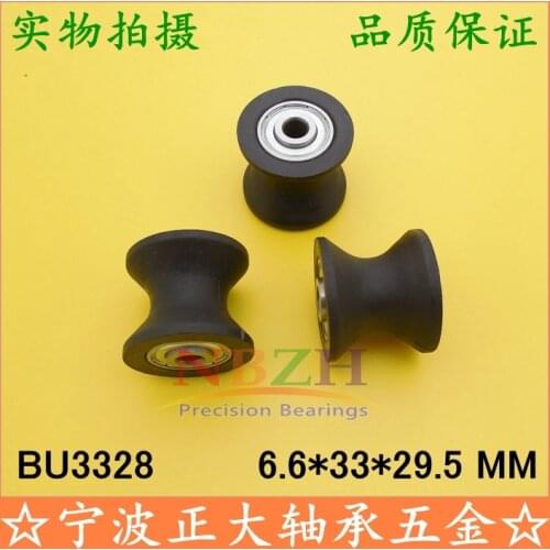 Z25 guide rail U-shaped grooved plastic pulleys Built-in double bearings BU3328 6.6*33*27.5*29.5 mm