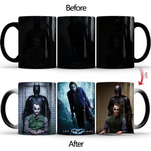 1Pcs New 350ml Magic Joker Ceramic Milk Coffee Cups Color Changing Mugs Drink More Hot Water Birthday Gift for Children Friends
