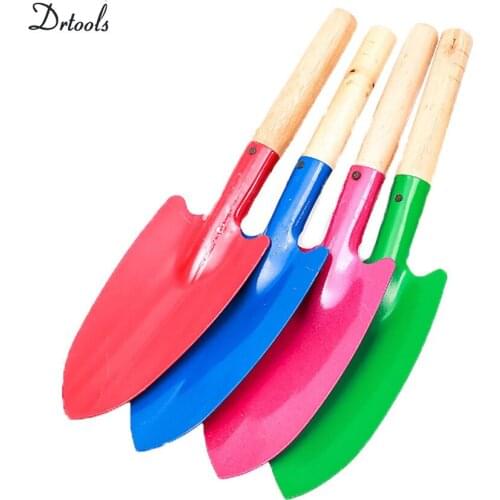 DRtool 1PC Multicolor Garden Shovel Planting Shovel Garden Wooden Handle Gardening Hand Tool For Weeding Loosening Soil Aerating