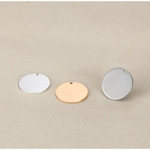 20pcs 22mm Diy jewelry accessories Circular polarization blank smooth stainless steel pendant