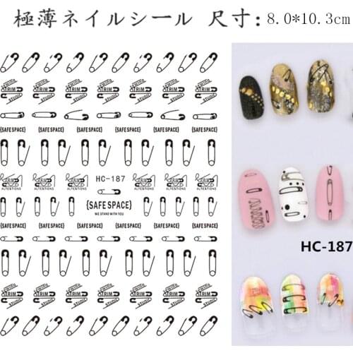 Newest HC-187 3d nail sticker template back glue nail decals DIY decorations for nail accessory