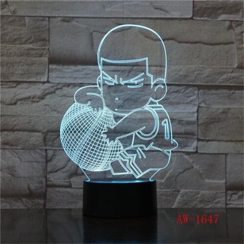 3D Visual Basketball Boy Led Night Light 7 Color Home Table Party Bar Decor Lamp Boys Man Kids Favor Best Decor Gifts AW-1647
