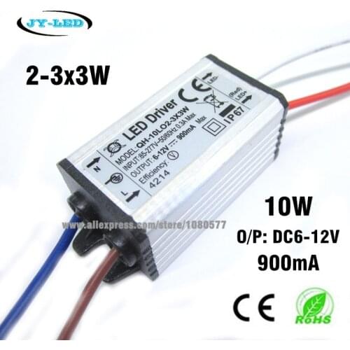 5pcs 10w 2-3x3 900mA DC6-12V High Quality Waterproof LED Driver LED Power Supply IP67 FloodLight Constant Current Driver