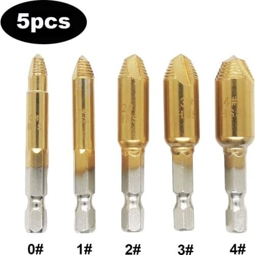 5pcs/set Damaged Screw Extractor Drill Bit Broken Bolt Screw Removal Tool Easy And Quick Removal Of Broken Screws Drill Bit Set