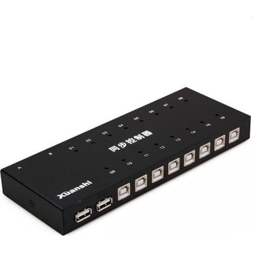 8 Port KM Synchronizor, USB Keyboard Mouse Synchronous Controller KVM Switch for PC Android Pad DNF Game Control, with cables