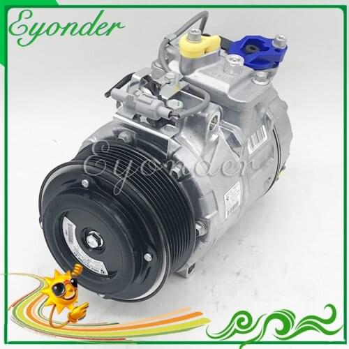 7SBU17C Auto A/C AC Air Con Compressor PV8 Pulley for BMW X6 E71 3.0 TT F12 F13 640I 2010 on 64529154070 64529217868 4471603480