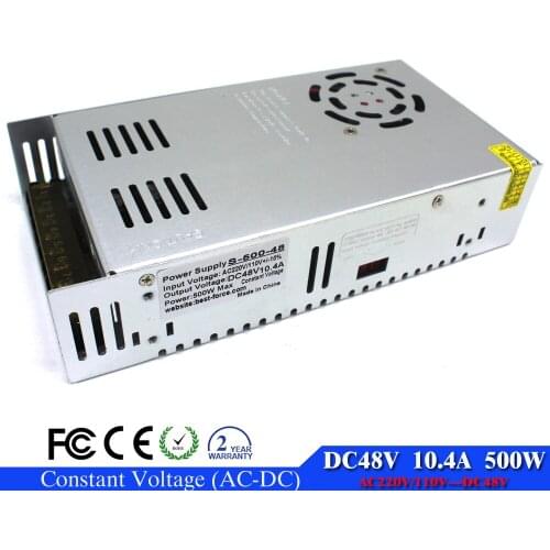 DC Power Supply 48V 10.4A 500w Led Driver Transformer 110V 220V AC to DC48V Power Adapter for Stepper CNC CCTV Strip light motor