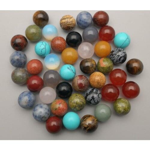 Mixed natural stone round Ball Bead 12mm 0.5MM deviation No hole charms beads For Jewelry Making 50pcs/lot free shipping