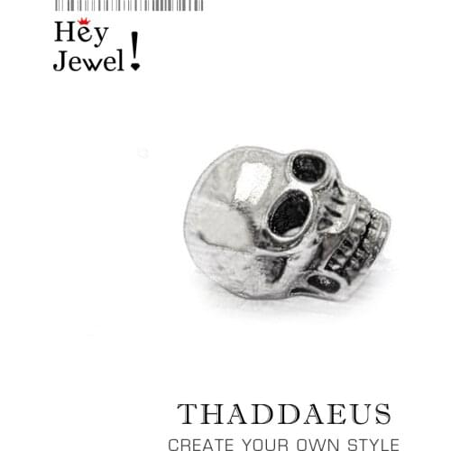 Beads Skull,925 Sterling Silver Charms Fits Bracelet Europe Necklace Karma European Jewelry Accessories Punk Gift Fow Women Men