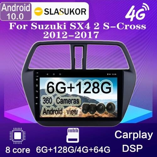 For Suzuki SX4-CROSS 2014-2017 Android 10 Car Radio Navigation GPS Stereo Receiver Multimedia Video Player CarPlay BT5.0 DSP