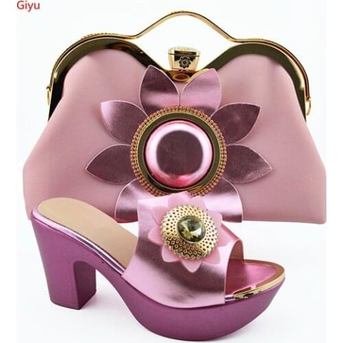 Doershow beautiful Lady Shoes and Bag To Match Set Italian Matching Shoe and Bag Set for Wedding Nigerian Women WeddingSKP1-21