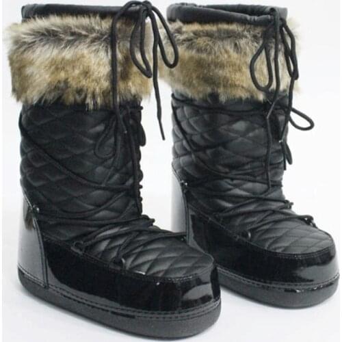 Dropshipping 2021 New Women Snow Boots Platform Space with Fur Casual Ladies Work Safety Shoes