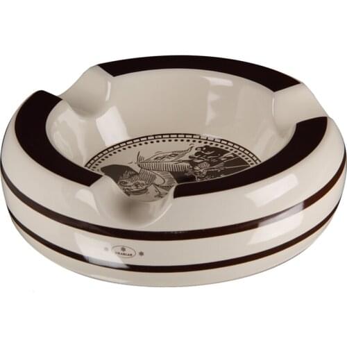 European Style CERAMIC 3 Holders Cigar Ashtray People Pattern Design Round Shape Smoking Ash Tray Cigar accessories For Cigars