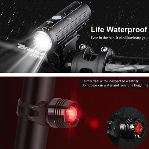 WEST BIKING USB Charge Bicycle Cycling Flashlight MTB Mountain Road Bike Flash Lamp Outdoor Night Riding Equipment