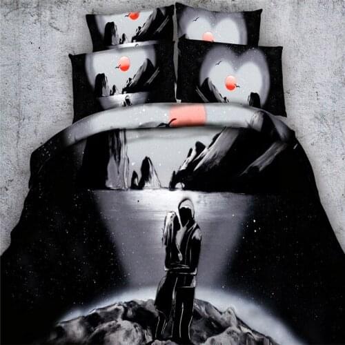Free shipping 3d people fall in love 1 duvet cover&2 pillow cases twin/full/queen/king/super king size sweetheart bedding set