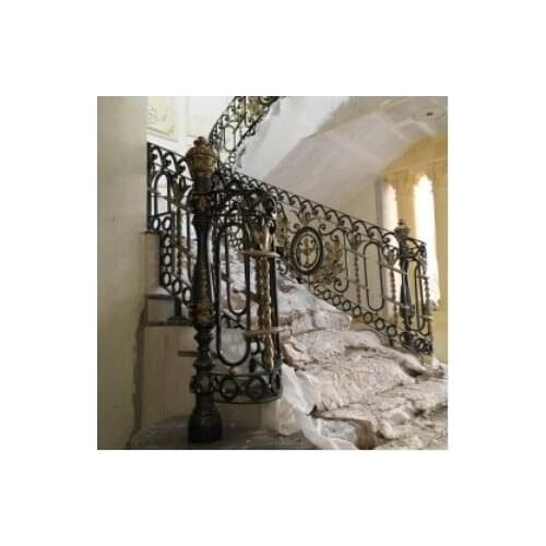 Wrought iron balcony metal balustrade panels rustic iron balusters