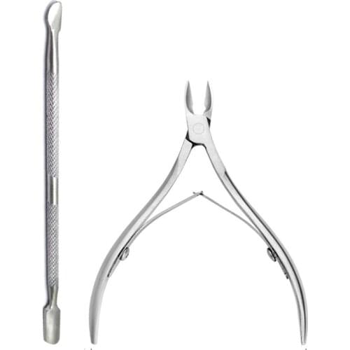 2PCS Professional Stainless Steel Nail Cuticle Scissors Manicure Nipper Clipper Dead Skin Remover Trim Plier Cutter Beauty Tools