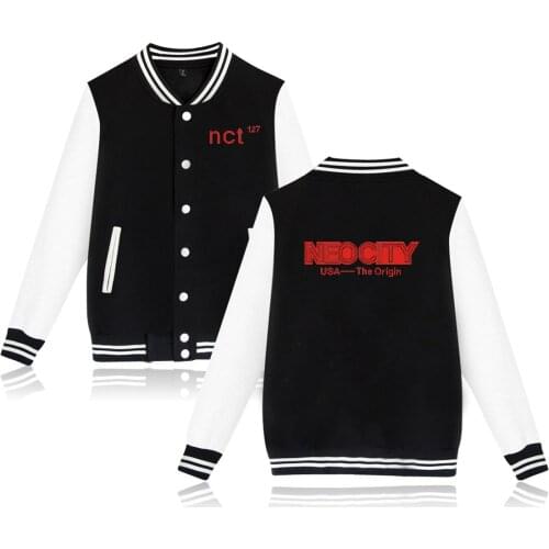 Nct 127 Outwear Long Sleeves Baseball Jacket Women Men Unisex Sports Shirt Hip Hop Casual Fashion Sportswear Hoodie Sweatershirt