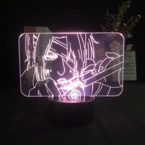 3D Night Light Alarm Clock Base Lamp Battery Operated 3d Lamp Attack on Titan Hange Zoe Manga Japanese Anime Desk Indoor