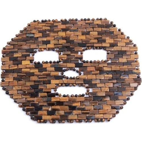 Cooling Natural Rose Quartz Jade Sleep Face Mask Stone Face Massage Tiger eye Stone Care Tool Anti Aging Amethyst Facial Mask