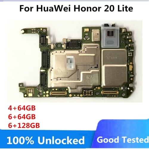 Original Unlocked For HuaWei Honor 20 Lite Motherboard Full Chips 64GB 128GB Main Logic Board Android For HuaWei Honor 20 Lite