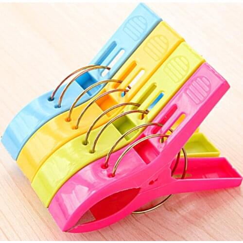 Pop Beach Towel Clip 4Pcs Sun Lounger Sunbed Peg Sunbed Pool Cruiseship Random Hang out bed sheet stockings clamp Household Home