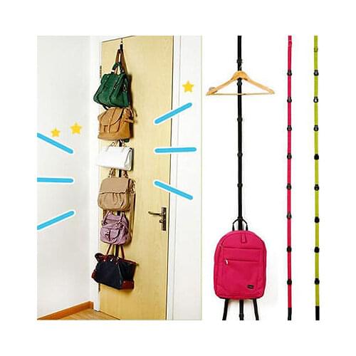 Popular Adjustable Over Door Straps Hanger Hat Bag Coat Clothes Rack Hooks