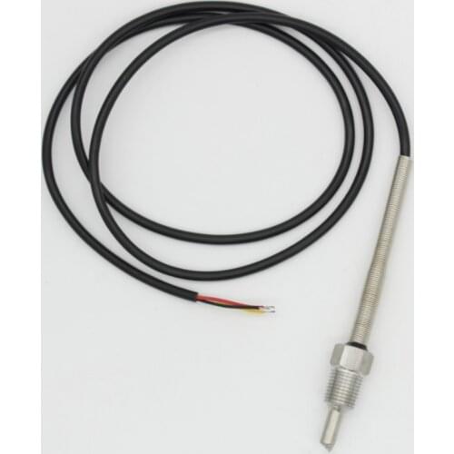 PT100 SUS304 Platinum Resistance Temperature Sensor G1/4 Thread Probe OD=6 mm 1m PVC 3-core Wire thermowell Stainless Steel