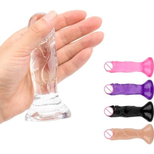 Sex Shop Soft Silicone Jelly Realistic Dildo for Women Strapon Small Penis Butt Plug Suction Cup Strapon Dick Sex Toys for Woman