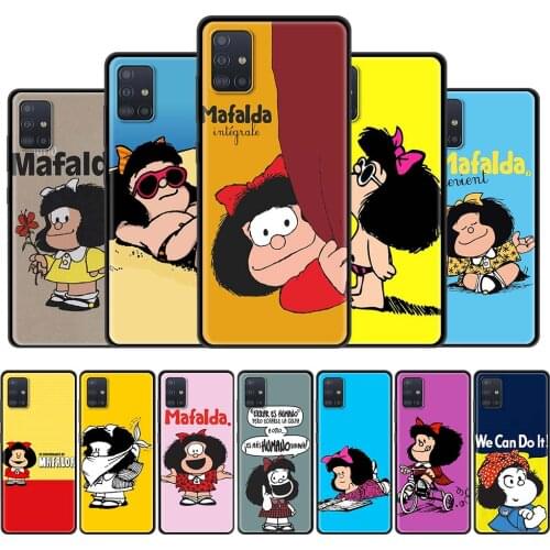 Cartoon Mafalda Girl Silicone Cover for Samsung Galaxy A51 A71 A21s A31 A41 A11 A32 A12 A02s A52 M31 M51 Phone Case Soft Funda
