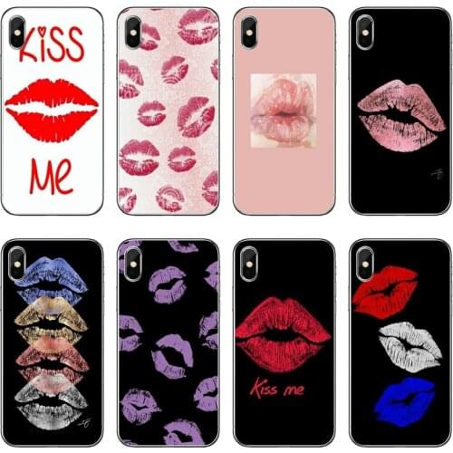 Silicone Phone Case For Huawei P30 P20 Pro P10 P9 P8 Lite Y5 Y6 Y7 Y9 P Smart Plus 2018 2019 Kiss Me Lips Lipstick