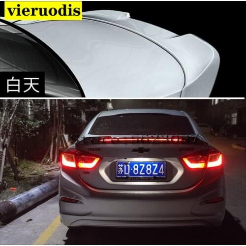 For 2017 2018 Cruze Spoiler ABS Material Car Rear Wing Primer Color Rear Spoiler For Chevrolet Cruze LED Spoiler