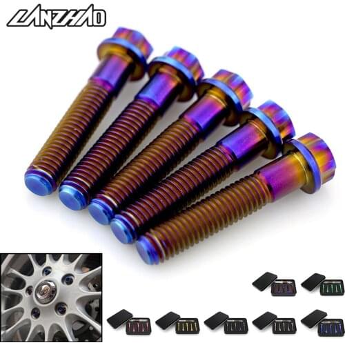 Motorcycle Titanium Wheel Hub Bolts Screws with Anti-fusion Agent for Vespa GTS 250 300 2013 2014 2015 2016 2017 2018 2019 2020