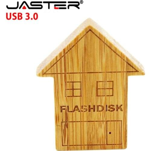 JASTER wooden house Pendrive houten USB Flash Drive Memory Stick pendrive 4gb 8gb 16gb 32gb LOGO laser engraving gift