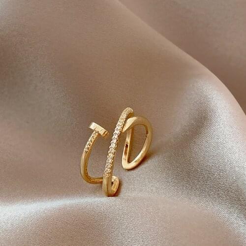 Jewelry Luxurious Layer Nail Round Creative Exaggerated Adjustable Finger Female Ring Bridal Wedding for Girls Rings for Women