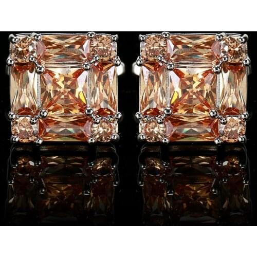 Fashion High-end Rhinestone Zircon Cufflinks Mens Luxury Jewelry Anniversary/Graduation Gifts Wedding French Shirts Cuff Links