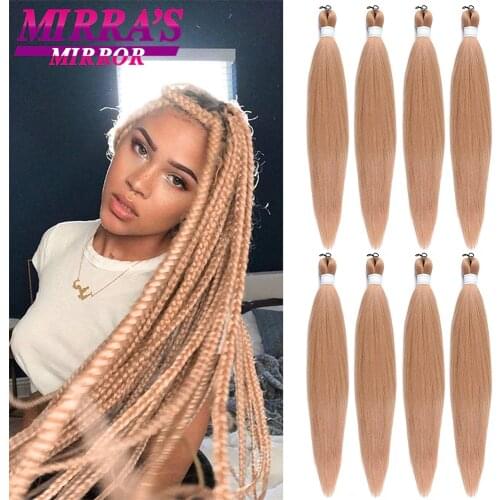 Mirras Mirror Synthetic Hair Extensions Braids 26inch Braiding Hair Pre Stretched Hot Water Setting Hair Ombre Jumbo Braids