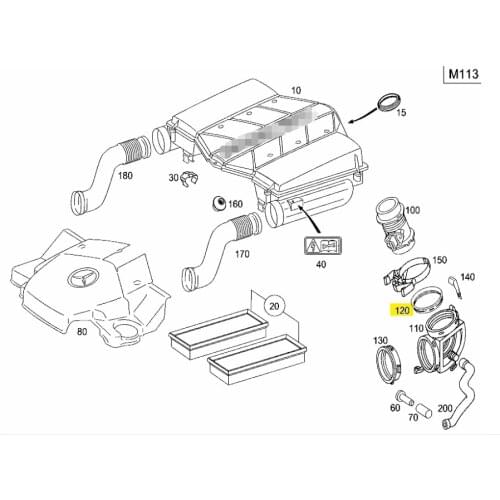 1121590180 Seal Ring Air Intake W251 V251 A208 A209 C208