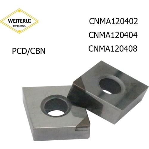 2Pcs CNMA120402 CNMA120404 CNMA120408 PCD CBN Diamond Inserts Blade External Turning Tool Lathe Tool For CNC