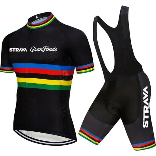 2021 Black STRAVA Cycling Jersey 20D Pad Bib Shorts Bicycle Clothing Cycling Quick Dry Men Cycling Maillot Ciclismo Hombre